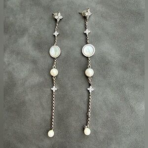 APM Monaco Long Pearl Drop Earrings